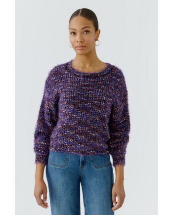 Oui Pullover 98969 black violett