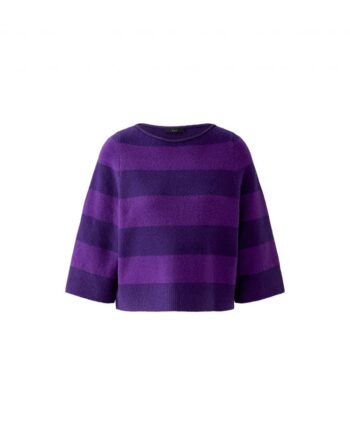 Oui 98974 Pullover violett gestreift