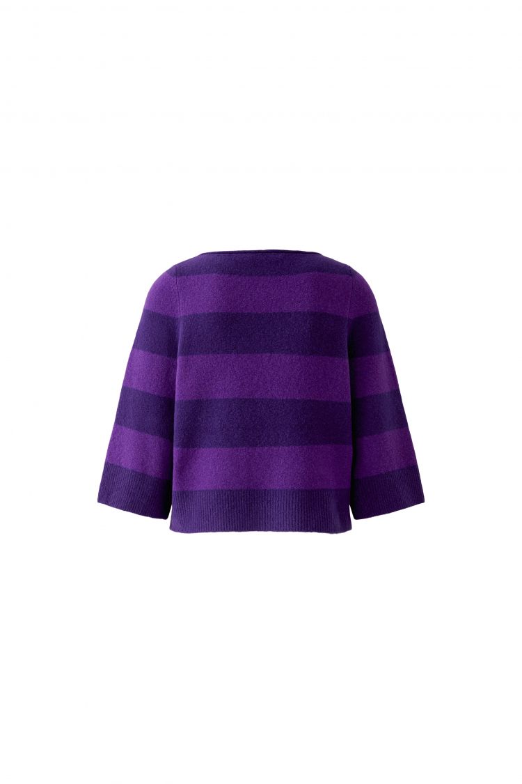 Oui 98974 Pullover violett gestreift