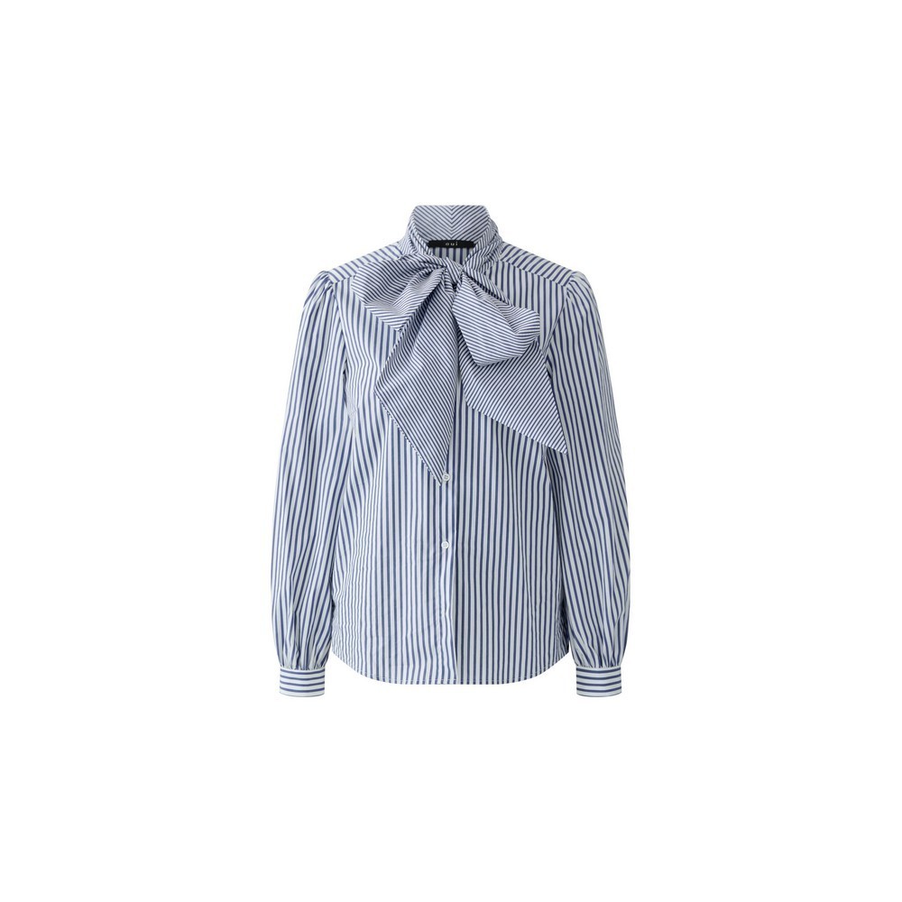 Oui 100415 Schluppenbluse white blue