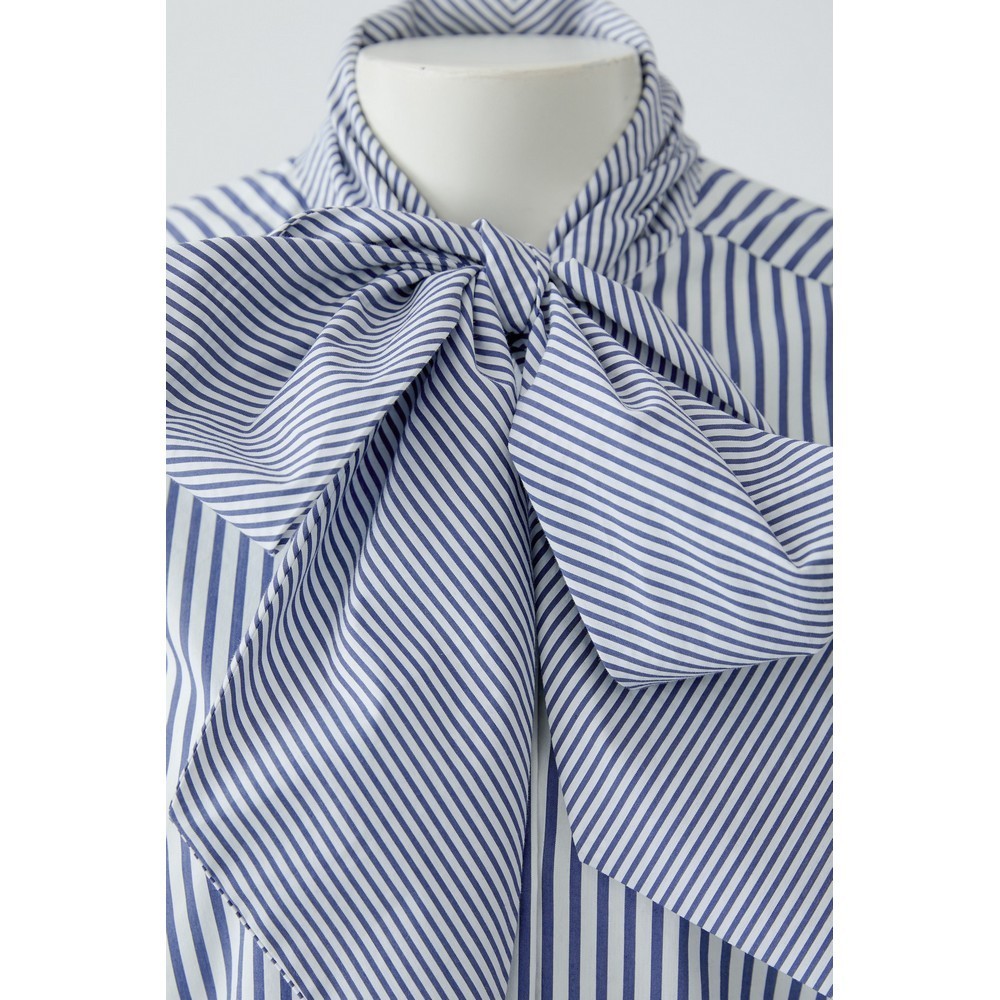 Oui 100415 Schluppenbluse white blue