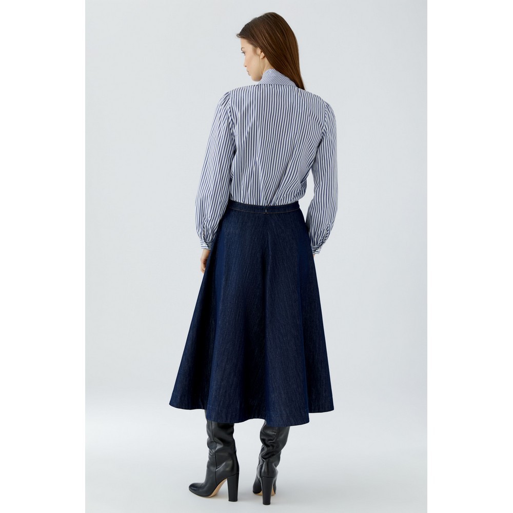 Oui 100415 Schluppenbluse white blue