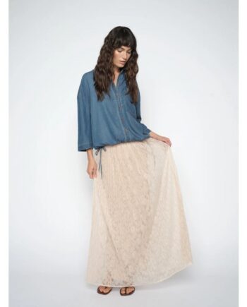Mos Mosh 179670 MMJurnee Spitzen-Plisseerock doeskin