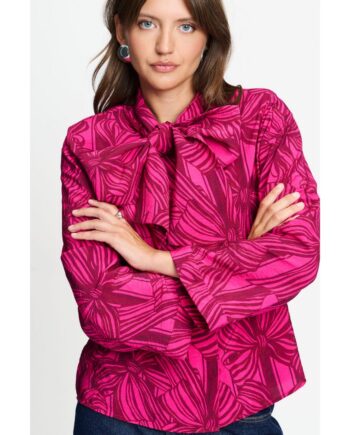 Pom Amsterdam Bluse BLOUSE - Sara Ribbon Pink SP9735