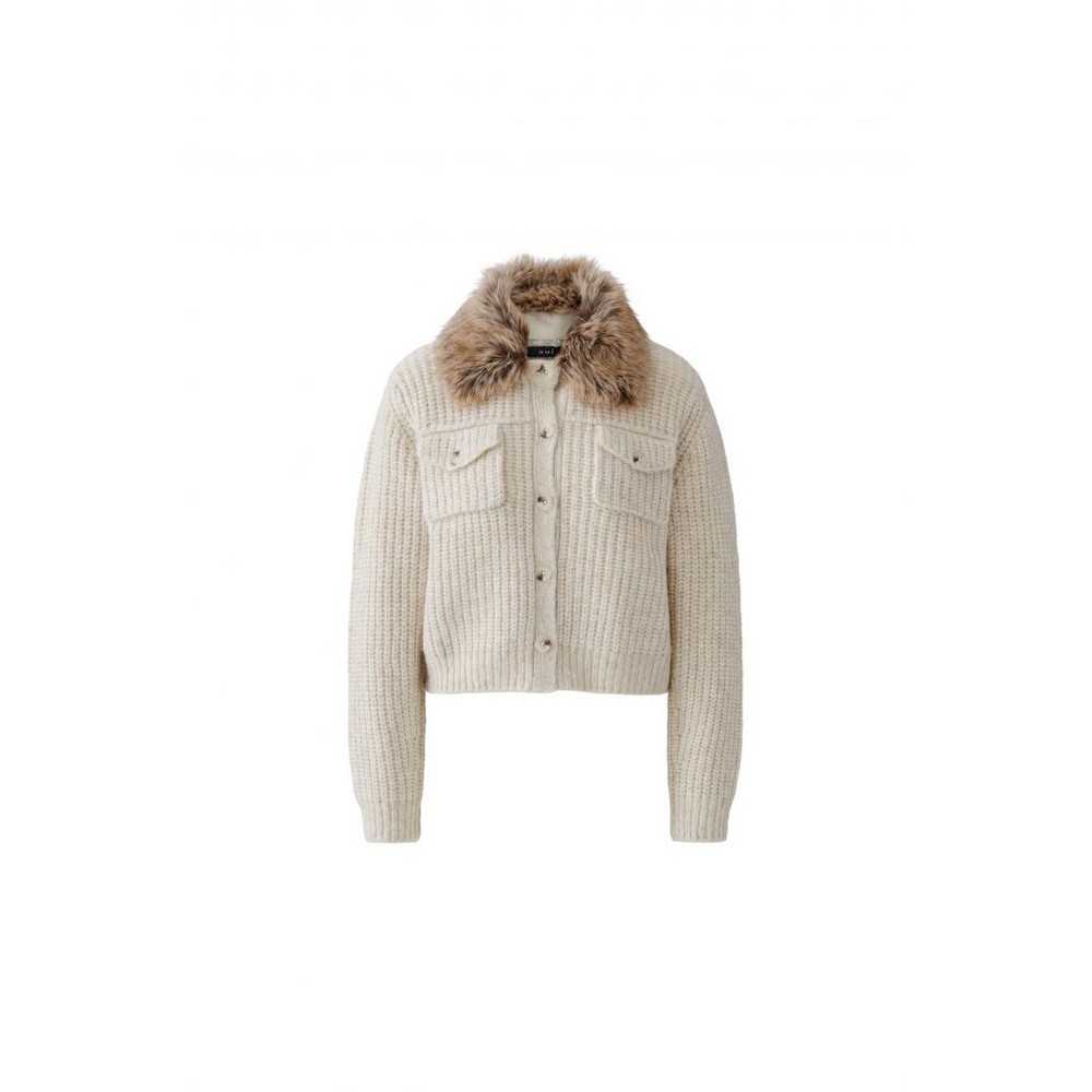 Oui Strickjacke 98024 light beige mel