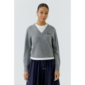 Oui Pullover 98037 steel grey