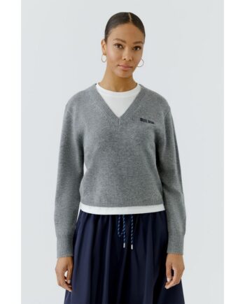 Oui Pullover 98037 steel grey