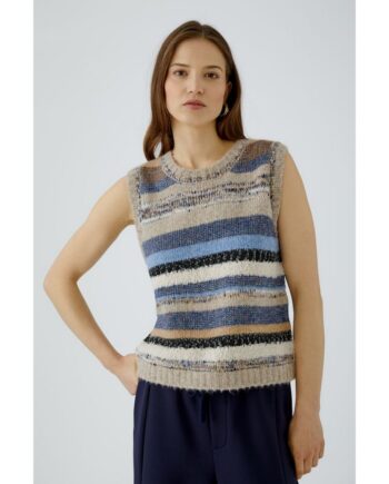 Oui Pullunder 98041 lt brown blue
