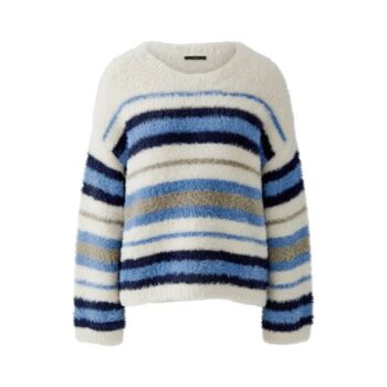 Oui Pullover 98977 white blue