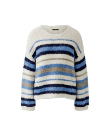 Oui Pullover 98977 white blue