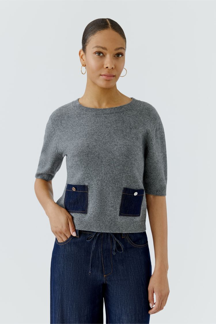 Oui Pullover 98983 grey