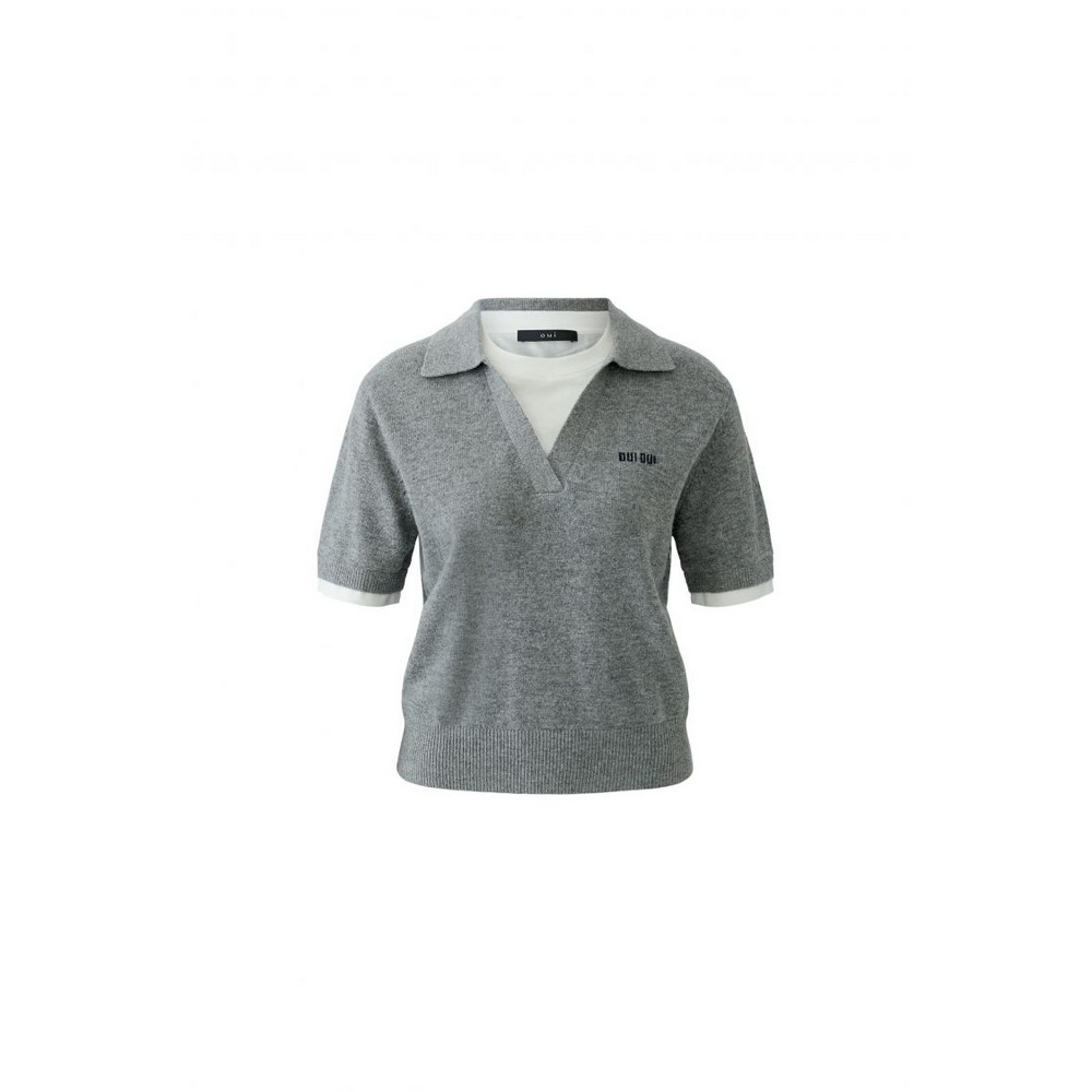 Oui Pullover 98990 steel grey