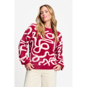 Pom Amsterdam PULLOVER - Frida Bow Burgundy Red SP9766