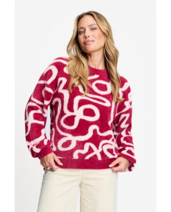 Pom Amsterdam PULLOVER - Frida Bow Burgundy Red SP9766