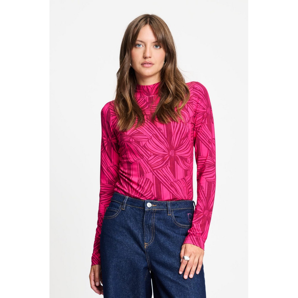 Pom Amsterdam TURTLENECK - Romi Jersey Ribbon Pink SP9785