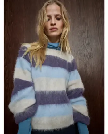 Mos Mosh 182780 MMSuvi Stripe Strickpullover sweet grape