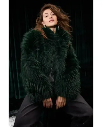 Oui Kunstfelljacke 100473 dk green grey