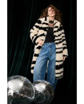 Oui Wintermantel 100170 offwhite black