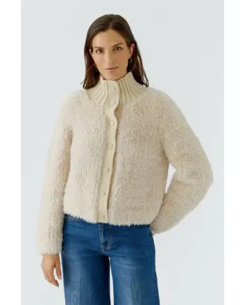 Oui Plisseerock 99954 offwhite brown