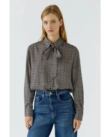 Oui 99968 Schluppenbluse offwhite brown